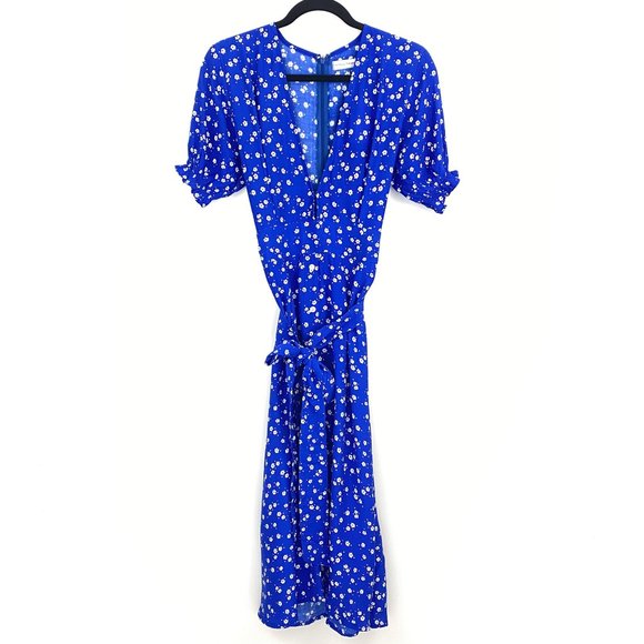 Faithfull The Brand Farah Dress Cobalt Betina NEW - Picture 2 of 8